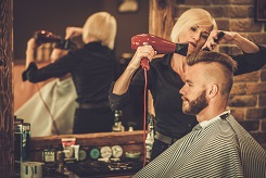 Men's haircut and hairstyling